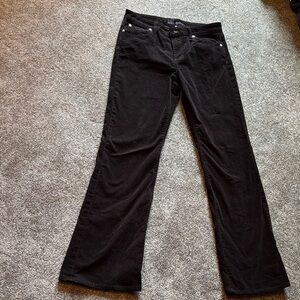 Kut From kloth wide flare leg Black Corduroy Pants cargo back pockets